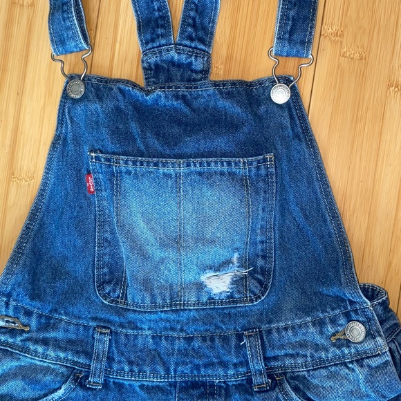 Levi’s Shortall Overall Jean Shorts Size 14 - Picture 5 of 11